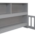 thumbnail image 3 of Noble House Lester Twin Size Floor Bed, Pine Wood Frame with Side Bookcase, Shelves, and Guardrails for Kids, Grey, 3 of 11