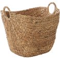 thumbnail image 1 of Cesta de almacenamiento decorativa y funcional hecha a mano de algas marinas, cesta tejida grande, organizador con asas de aro, cesta para almacenamiento de 20" x 18" x 19", marrón, 1 of 8