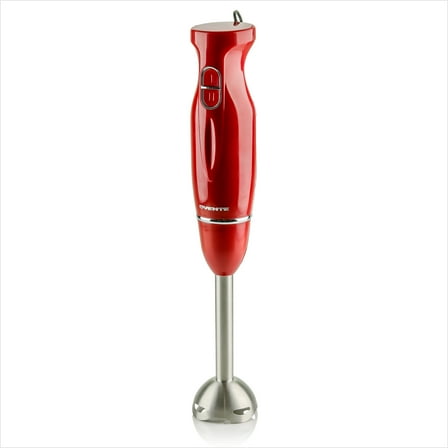 OVENTE Electric Immersion Hand Blender, 2 Mixing Speed with Stainless Steel Blades, Red HS560R