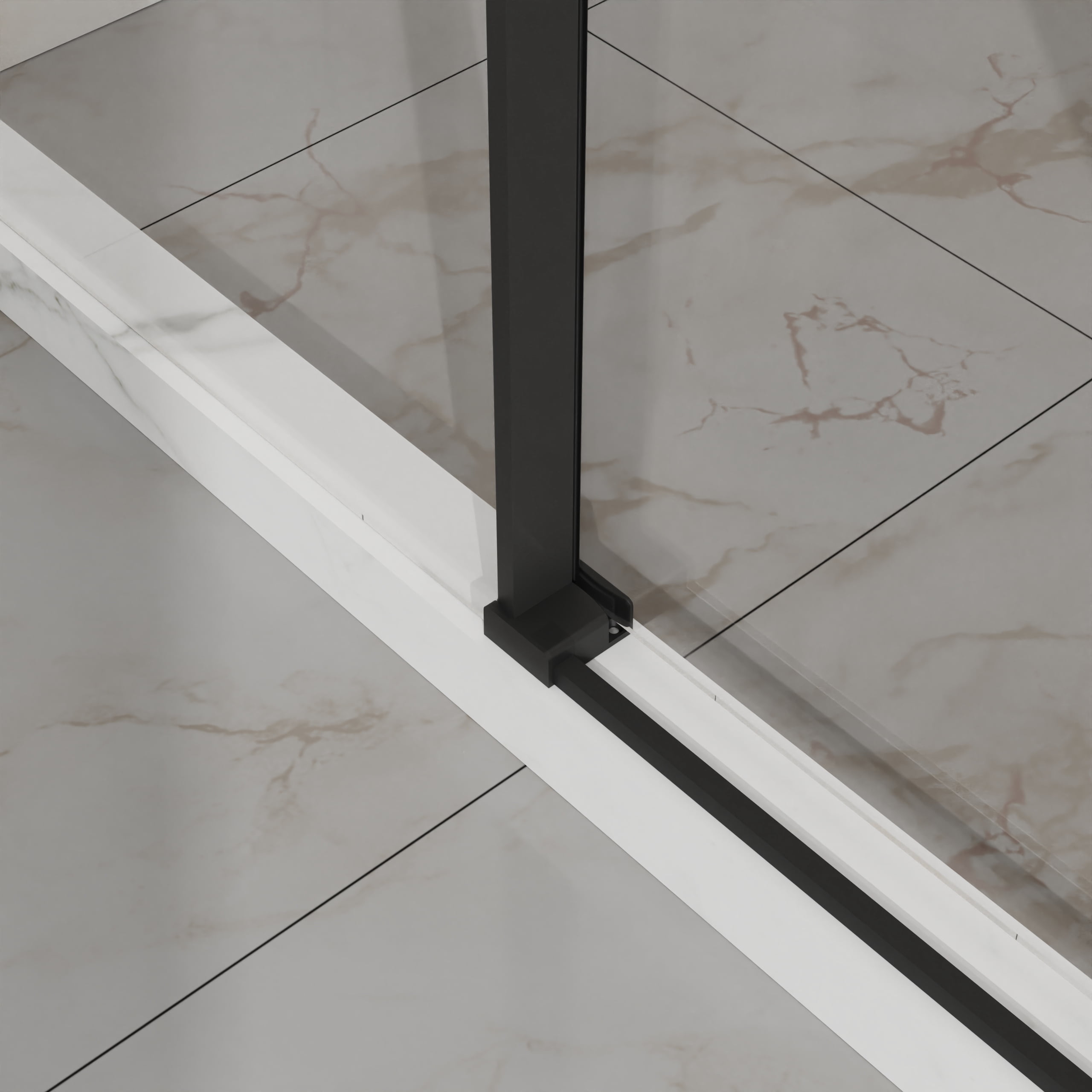 Frameless Shower Door, 48" W x 72" H Sleek Silent Sliding Glass Door, 1/4" (6mm) Thick Tempered Clear Glass with Easy-clean Coating, Heavy-Duty 304 Stainless Steel, Matte Black02
