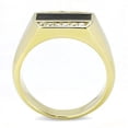 thumbnail image 3 of Anillo Color Oro Para Hombres de Acero Inoxidable Onyx con Diamantes, 3 of 4