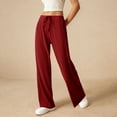 thumbnail image 6 of hotojiny Wide Leg Pants Woman Casual Loose Ribbed Knit Pants Flowy Comfy Drawstring Soft Trousers Fall Fashion Clothes, 6 of 6