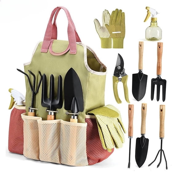 Garden Tools Set, Gardening Shears Kit, Outdoor Hand Tools Gift for Gardeners, 9-piece set