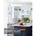 thumbnail image 4 of Pendant Lights Kitchen Island, 1-Light Brushed Nickel Pendant Lighting with Striped Blue Glass Shade, Modern Hanging Light Fixtures for Entryway Dining Room, AD-22299-2P-BL, 4 of 14