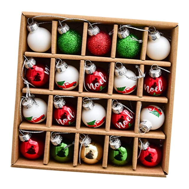 Juego surtido de 20 bolas navideñas colgantes de cristal resistente coche de color
