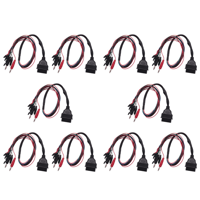 10X Car MPPS V18 Version V18.12.3.8 Breakout Tricore Cable ECU Programming Multi-Connector OBD 16PIN Bench Pinout Cable,10 x OBD Cable,Black