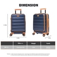 thumbnail image 2 of Travelhouse Carry-On Luggage Sets Front Open 4 Piece Hardside Suitcase Set with Spinner Wheels TSA Lock Toiletry Bag and Shoe bag,Blue, 2 of 9