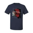 thumbnail image 2 of Wild Bobby, Vintage Distressed Legends Skull Pop Culture Men's Graphic T-Shirt, Navy, 3XL, 2 of 3