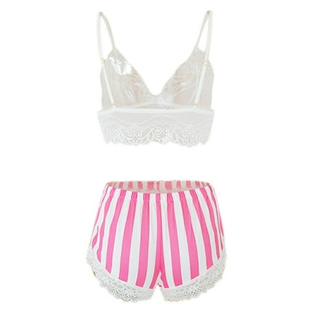 

B91xZ Lingerie For Women Fashion Deep V Lace Underwear Uniforms Underwear Sets Sleepwear Pajamas Bridal Lingerie Pink S