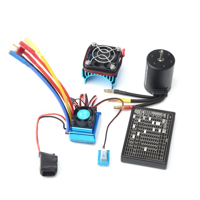 Esc Motor sin escobillas 3650 3900KV con tarjeta de programación de disipador de calor ESC sin escobillas 45A para 1/8/ 1/10 RC Car RC Boat Part Eccomum Esc