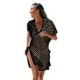 thumbnail image 3 of 2024 New Year Reset AXXD Black Swimsuit Cover Up Women Solid Color Hollow Out Loose Beach Bikini Smock Swimsuit Blouse Knit Cover Up, 3 of 7