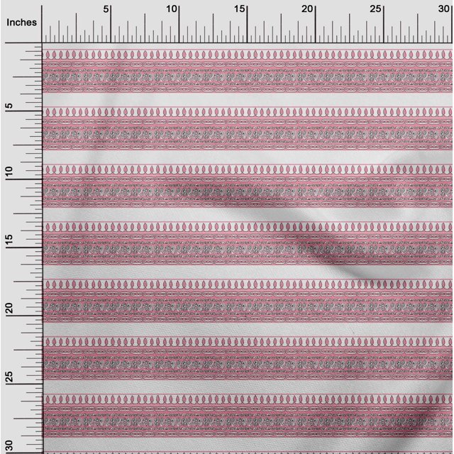 oneOone Cotton Poplin Medium Pink Fabric Ethnic Block Craft Projects Decor Fabric Printed By The Yard 56 Inch Wide
