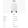 thumbnail image 6 of 20" Carry On TSA Approved Polycarbonate Luggage,Hardside Spinner Suitcase,Silver - EX-Core, 6 of 11