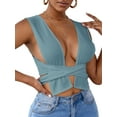 thumbnail image 1 of Qiylii Women's Pure Color Cocktail Vest, Sleeveless Low-Cut Tank Tops, 1 of 6