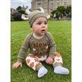 thumbnail image 4 of RUINIXCW Baby Boy Fall Outfits Letter Embroidery Long Sleeve Romper and Pants Hat, 4 of 8