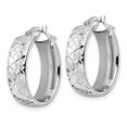 thumbnail image 3 of FJC Finejewelers 925 Sterling Silver d Polished Bright Cut Oval Hoop Earrings 24 x 17 mm, 3 of 6