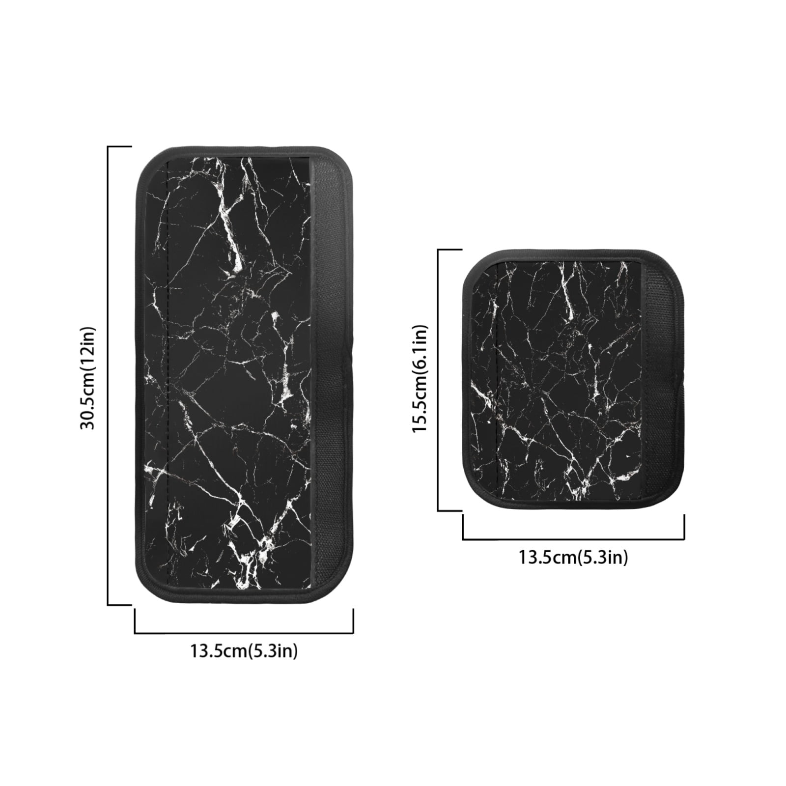 SEANATIVE 6 PCS Refrigerator Door Handle Covers Kitchen Appliances Handle Protector Washable Door Cloth Protector Keep Off Smudges, Stain, Wear and Tear, Black Marble White Crack