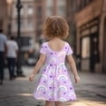 thumbnail image 5 of Grblisyd Girls Dresses Summer Short Sleeve Kids A Line Cute Cartoon Sundresses with Pockets for Casual 3-12 Y, 5 of 6
