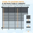 thumbnail image 3 of AECOJOY 10' x 8' Outdoor Retractable Pergola with Canopy, Aluminum Pergola Patio Grill Gazebo w/ Drainage Holes & Windproof Hooks, 3 of 7