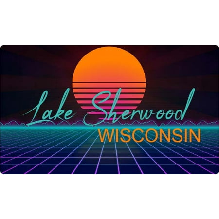 

Lake Sherwood Wisconsin 4 X 2.25-Inch Fridge Magnet Retro Neon Design
