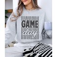 thumbnail image 4 of Game Day Sweatshirt for Women Striped Distressed Football Crewneck, Black on Gray Sweatshirt, L, 4 of 8