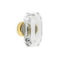 Grandeur Bagu-Crys-Knob-Lg Baguette 1-3/4” Luxury Solid Crystal Emerald Cut Rectangular