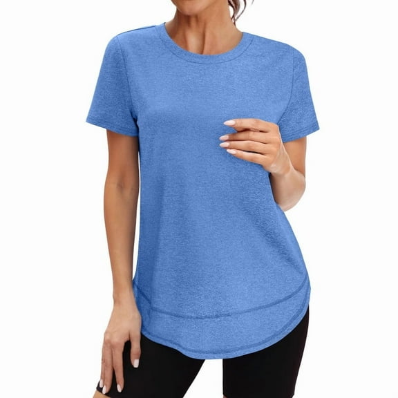 Ronuti Womens Workout Tops Activewear T-Shirts Short Sleeve Sun Protection Quick Dry Spring Summer