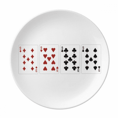 

9 heart spade club pattern plate decorative porcelain salver tableware dinner dish