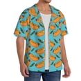 thumbnail image 2 of Rateoe Hot Dog 5 Print Mens Front Pocket Hawaiian Shirts Casual Shirts Short Sleeve Button Down Beach Tropical Shirts-3X-Large, 2 of 5