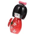 thumbnail image 2 of GOOHOCHY Muñeca de kimono japonesa de madera, figurita de muñeca de kimono tradicional, decoración de mesa, 2 of 8