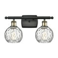 thumbnail image 2 of Innovations Lighting  Athens Water Glass 2 Light 16" Bath Vanity Light Black Antique Brass, 2 of 5