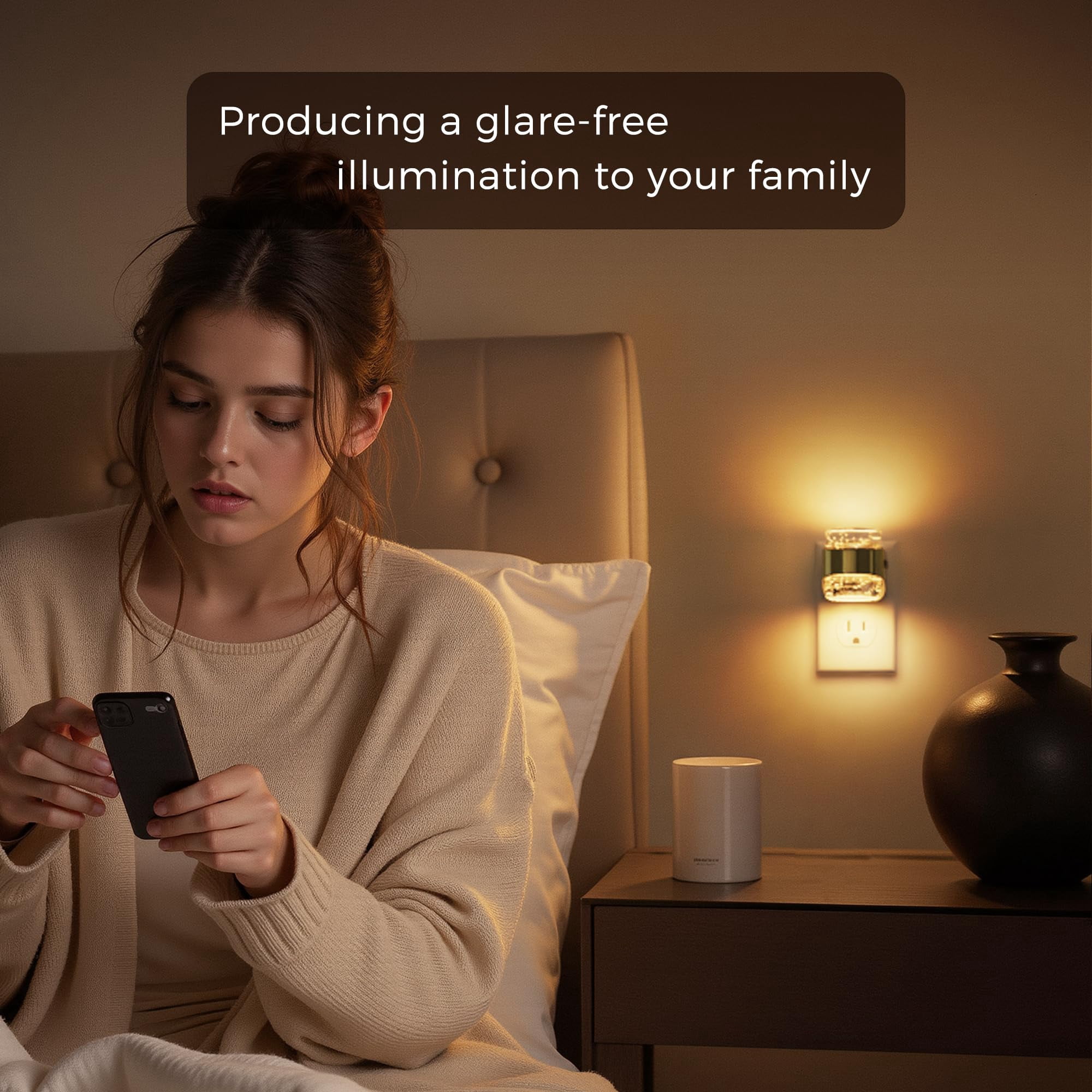 4 Pack 3cct Night Lights Plug Into Wall  3000k/4000k/5000k Adjustable Color Temperature Light Bubble Nightlight With Dusk To Dawn Sensor For Rooms Bathroom Hallway