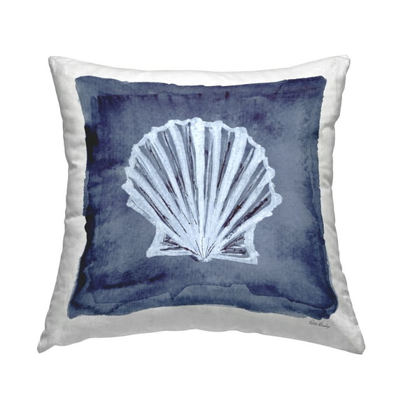Stupell Industries Clam Shell Impression Decorative Printed Throw Pillow Design by Patti Bishop.