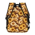 thumbnail image 4 of Wukai Brown Wood Grain Sunflower B Laptop Backpack Casual Travel Backpack Large School Bag for College, Business,Travel-One Size, 4 of 5