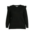 thumbnail image 5 of Heart N' Crush Women's Plus Size Ruffle Sleeve Sweater, 5 of 5