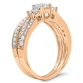 thumbnail image 2 of 1.00 Carat (ctw) 14k Gold Princess Cut 3 Stone Diamond Ladies Engagement Bridal Ring Set Matching Band 1 CT, 2 of 4