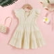 thumbnail image 3 of Vestido YOUNGER TREE para niños pequeños con volantes, manga con volantes, color beige, 18 a 24 meses, 3 of 5