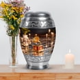 thumbnail image 7 of MUKTIVE Gramophone Memorial Adult Urns for Human Ashes Women, Brown Cremation Burial Urns for Ashes Adult Female, Funeral Large Decorative Urn, Cremains Ash Holder With Velvet Bag, 10 inch, 7 of 7