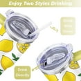 thumbnail image 5 of Tumbler with Handle and Straws 40 oz Insulated Lemon Travel Coffee Mug Birthday Present for Women Girls Daughter Mom Gifts for Him/Her Water Bottle, 5 of 7
