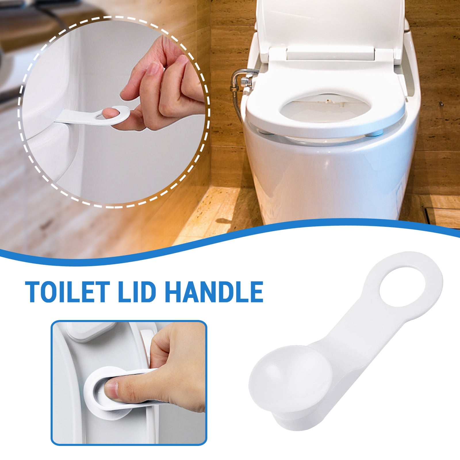 Portable Sanitary Toilet Seat Cover Lifter Bathroom Lift Handle Home Black White 