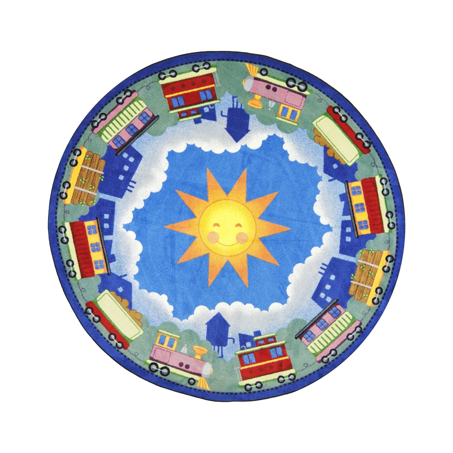 In Training 13'2" Round Area Rug In Color Multi