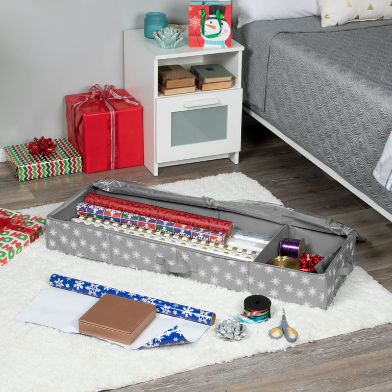 Hold N' Storage Christmas Storage Wrapping Paper Organizer and Under Bed  Storage Container 600D Material