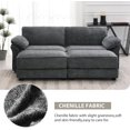 thumbnail image 5 of Tabaray Deep Loveseat Sectional Sofa Couch, 81" Modular Couch Set with Double Chaise Lounge & Memory Foam,Comfy Deep Seat Sofa Chenille Fabric Cloud Couch for Living Room, Home Theater, Gray, 5 of 8