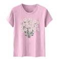 thumbnail image 4 of Jienlioq Hauts d'Entraînement pour Femmes T-shirt Imprimé Col Rond Manches Courtes Rose TTG, 4 of 5