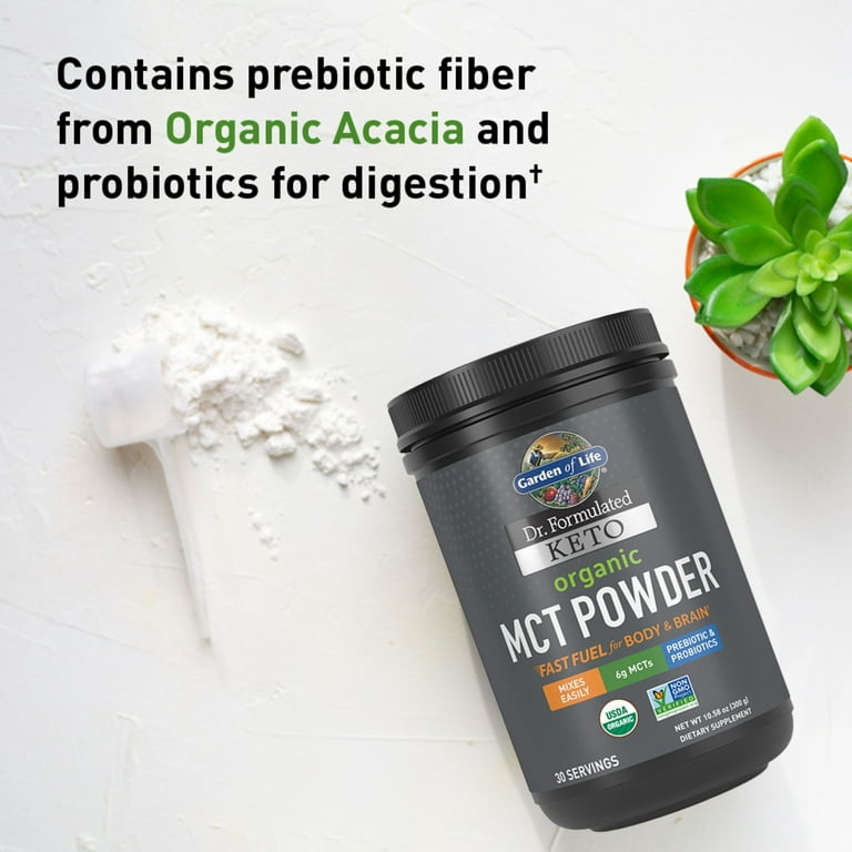 Garden of Life Dr. Formulated 30ct, Keto MCT Powder Jar, Organic