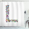 thumbnail image 1 of Ambesonne Letter L Shower Curtain, Vibrant Colored Animal, 69"Wx75"L, Multicolor, 1 of 3