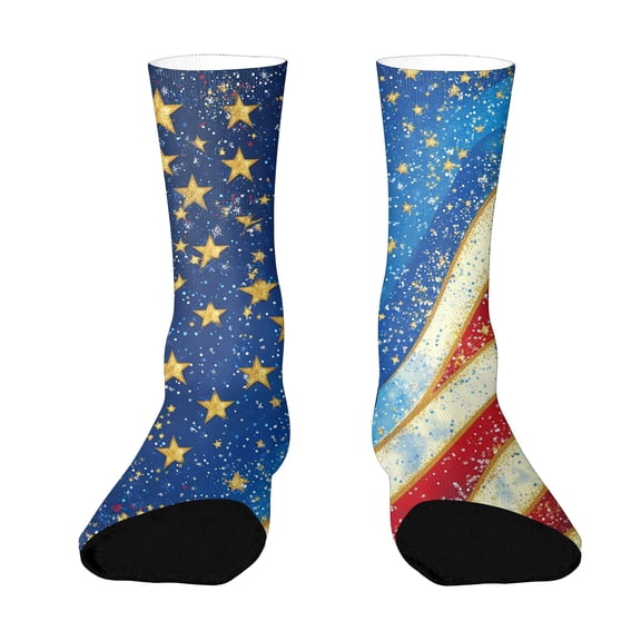Trgacdwlo 2 Pairs American Flag Socks 250 Anniversary USA Star and Stripe Fourth of July Socks Independence Day Novelty Medium Crew Socks for Women
