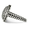 thumbnail image 3 of Stainless Steel Polished and Antiqued CZ Square Ring, 3 of 7