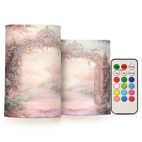BZSMCE Flameless Candles LED Lights Ornate Gate in Dreamy Garden Creativity Battery Candles