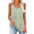 thumbnail image 2 of Goodeals Women Summer Camisole Fashion Tank Tops Crewneck Loose Fit Basic Shirts Going Out Printed Blouses Casual Summer Sleeveless T Shirts for Ladies(Army Green,S), 2 of 6